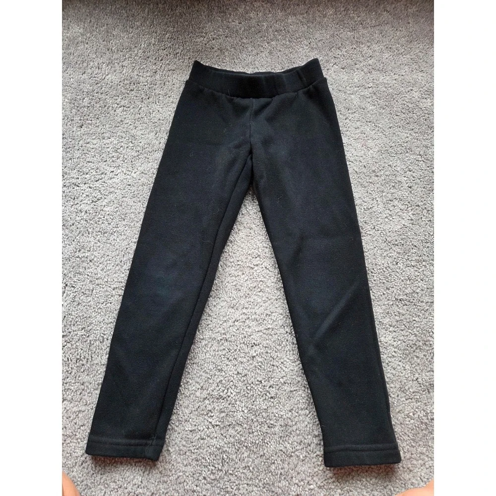 Old navy girls cozy lined black leggings size‎ 6-7